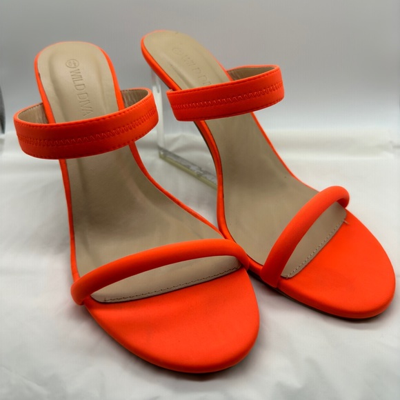 Fashion Nova: Calling The Shots Wedges Neon Orange - (Size 8.5) w/o box - Picture 2 of 5